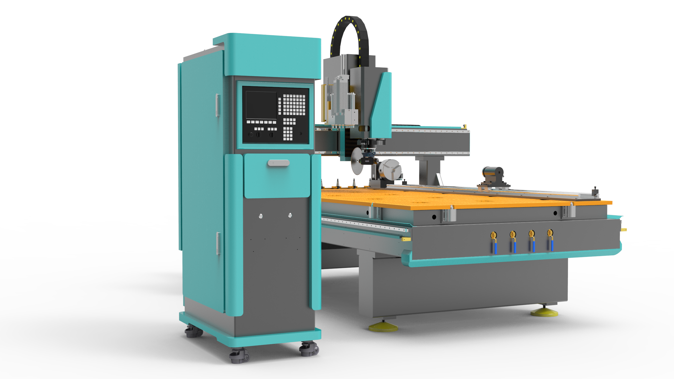 Machine CNC ATC 4 axes avec tête de perçage